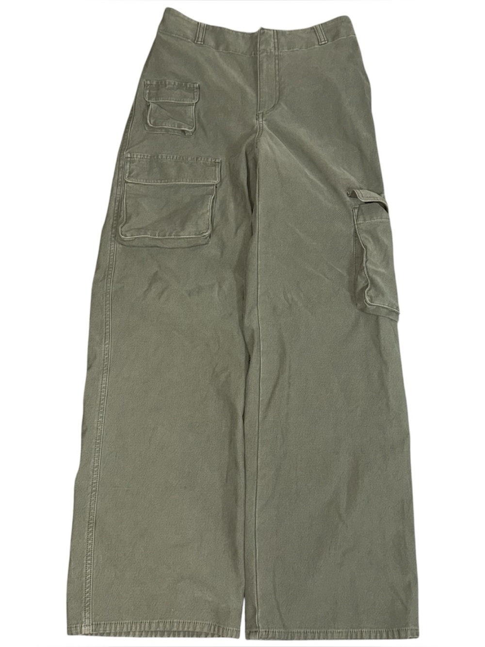 Aritzia TNA Wide Leg Cargo Pants Army Green Baggy Streetwear Contemporary Size 2